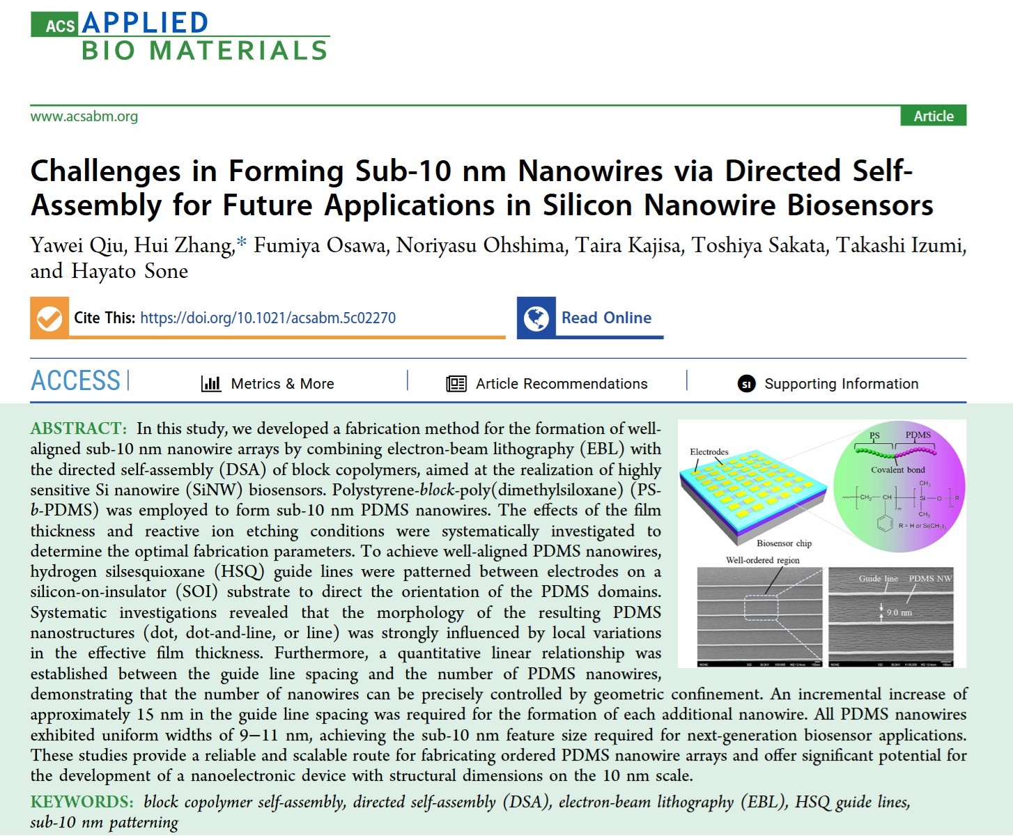 ACS Applied Bio Materials論文2026
